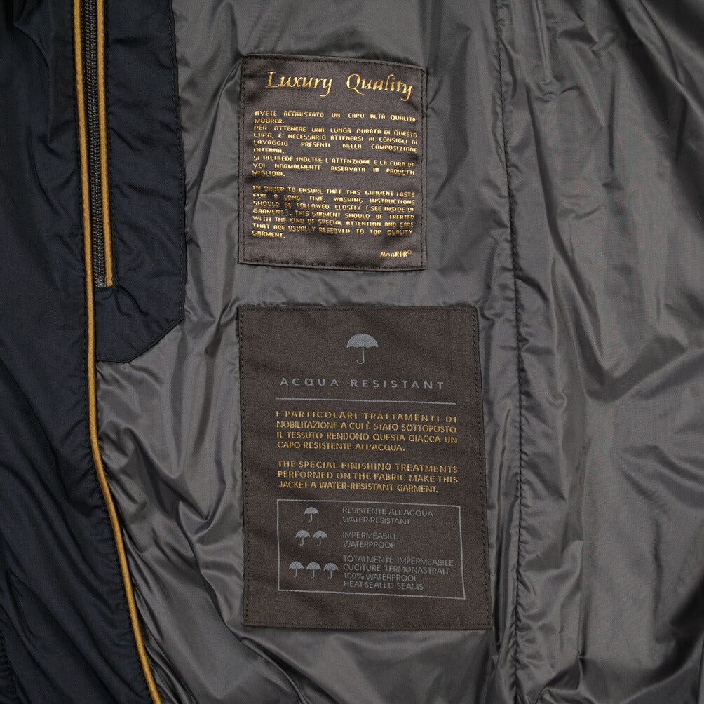 MOORER “STRAUSS-S3” 高機能ストレッチナイロン スタンドカラーダウンブルゾン / ACQUA RESISTANT(撥水)