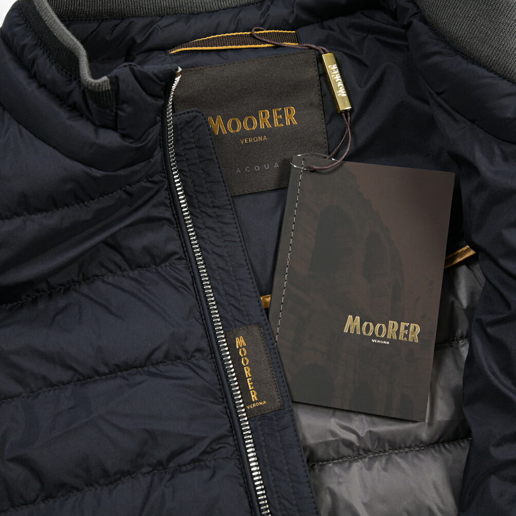 MOORER “STRAUSS-S3” 高機能ストレッチナイロン スタンドカラーダウンブルゾン / ACQUA RESISTANT(撥水)