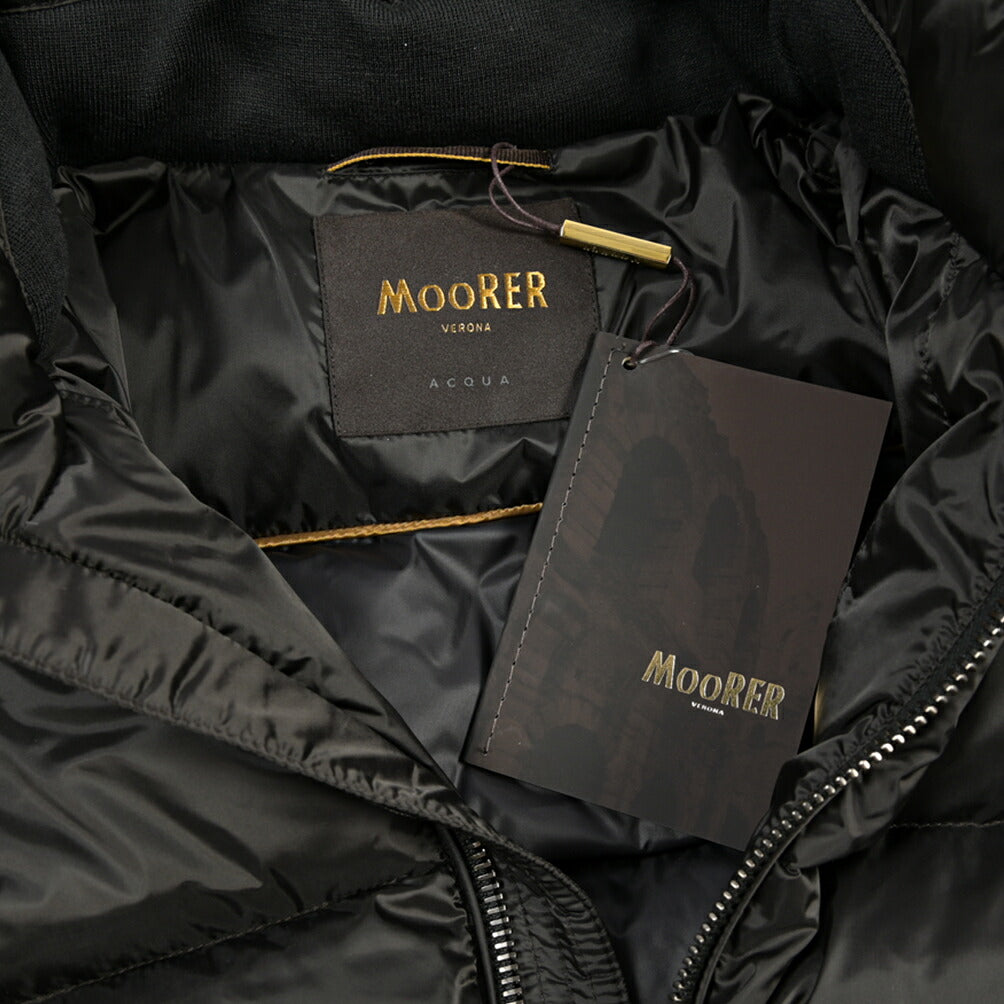 MOORER “BRETT-SH” ナイロン100% フード付きダウンジャケット / ACQUA RESISTANT(撥水)