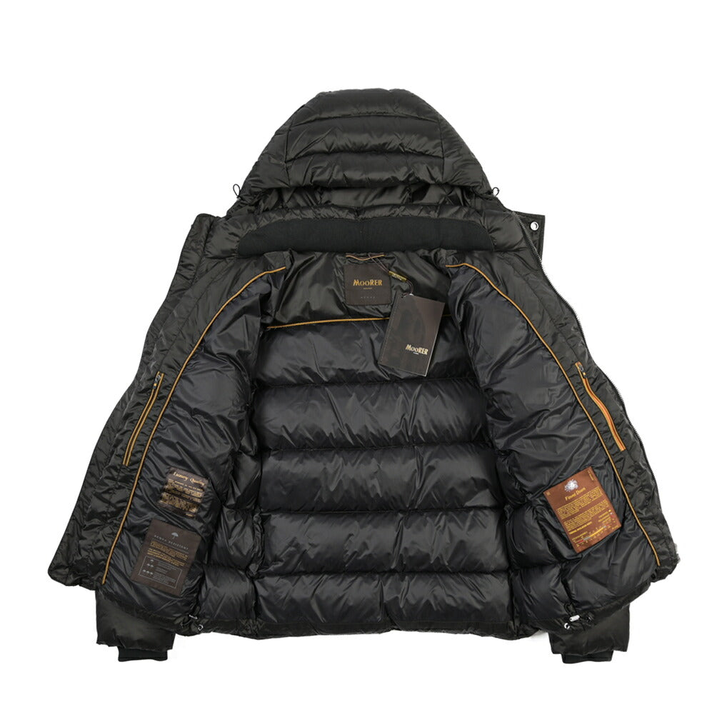 MOORER “BRETT-SH” ナイロン100% フード付きダウンジャケット / ACQUA RESISTANT(撥水)