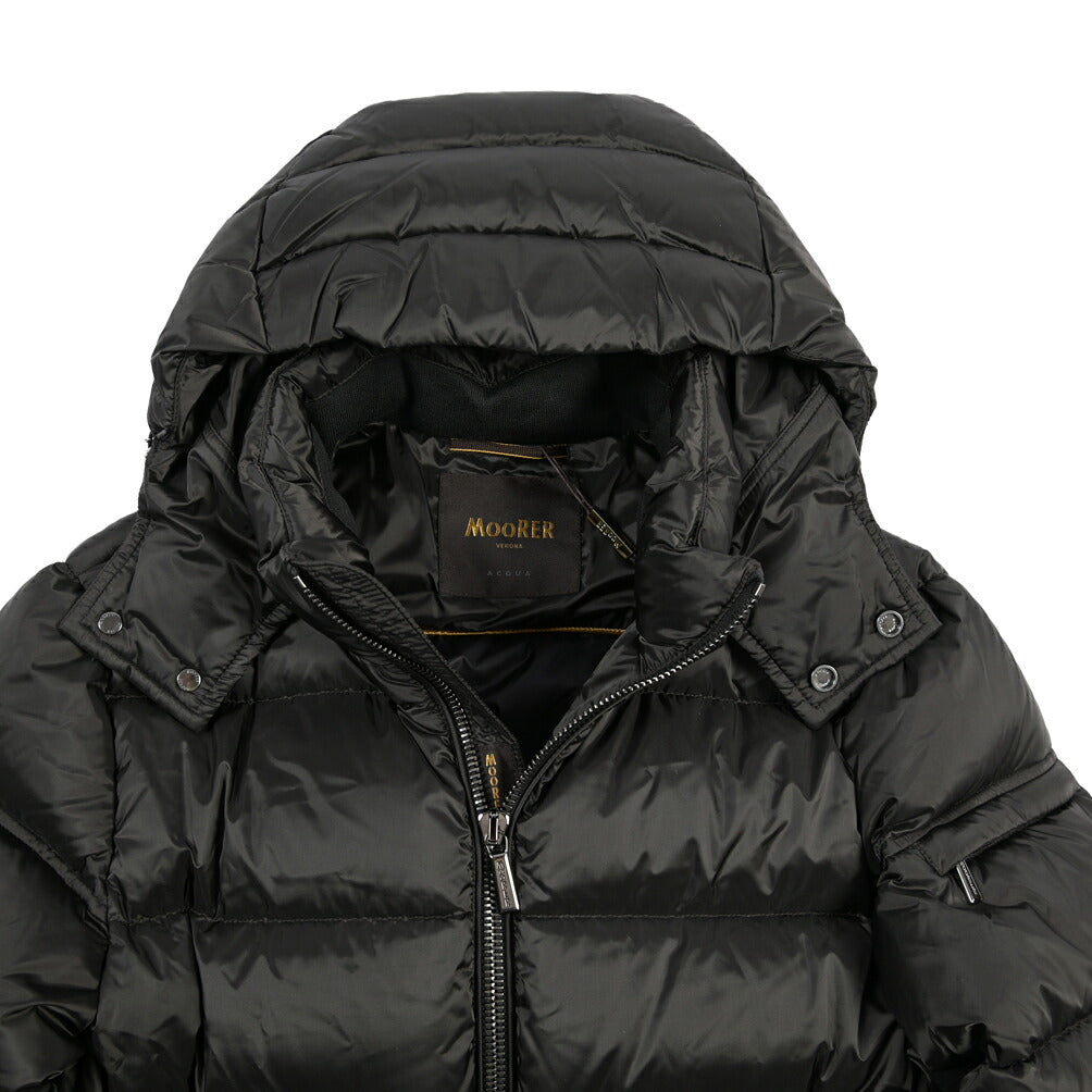 MOORER “BRETT-SH” ナイロン100% フード付きダウンジャケット / ACQUA RESISTANT(撥水)