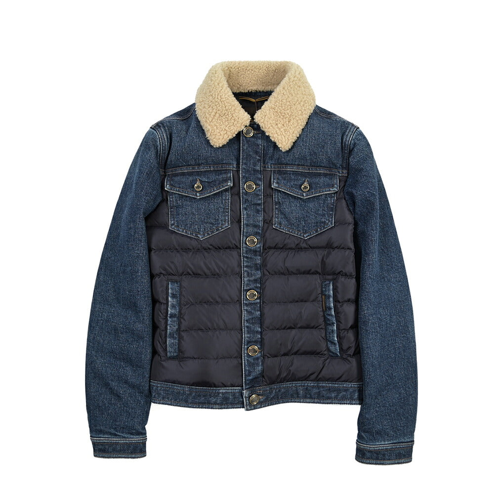 MOORER “MONDOR-FUR-104S” 異素材コンビ デニムダウンジャケット 取り外し可能ファー / JAPANESE FABRIC