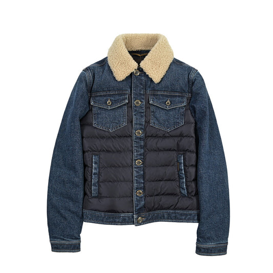 MOORER “MONDOR-FUR-104S” 異素材コンビ デニムダウンジャケット 取り外し可能ファー / JAPANESE FABRIC