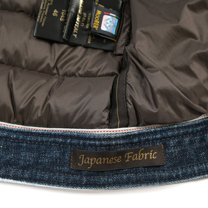 MOORER “MONDOR-FUR-104S” 異素材コンビ デニムダウンジャケット 取り外し可能ファー / JAPANESE FABRIC