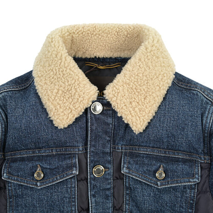 MOORER “MONDOR-FUR-104S” 異素材コンビ デニムダウンジャケット 取り外し可能ファー / JAPANESE FABRIC