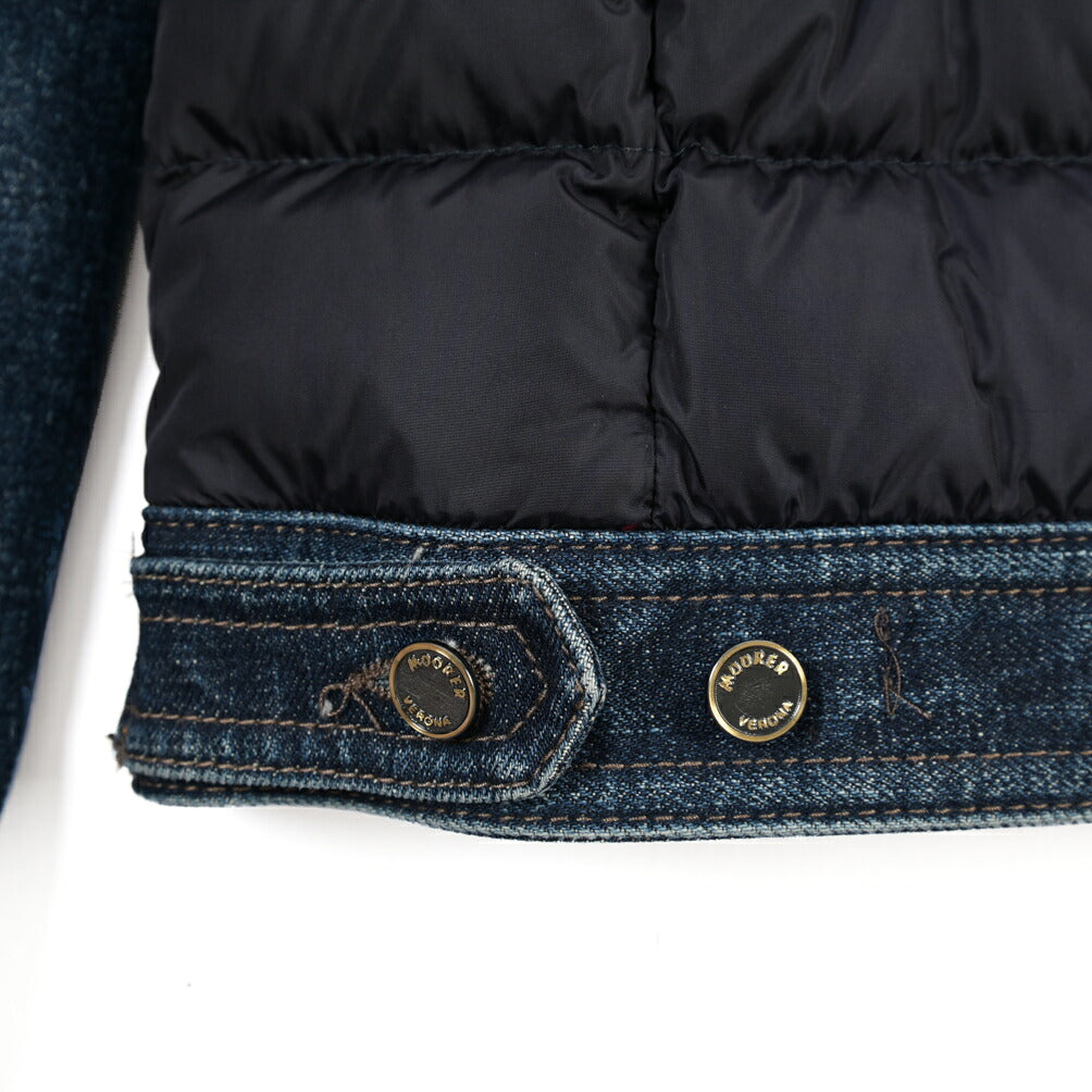 MOORER “MONDOR-FUR-104S” 異素材コンビ デニムダウンジャケット 取り外し可能ファー / JAPANESE FABRIC