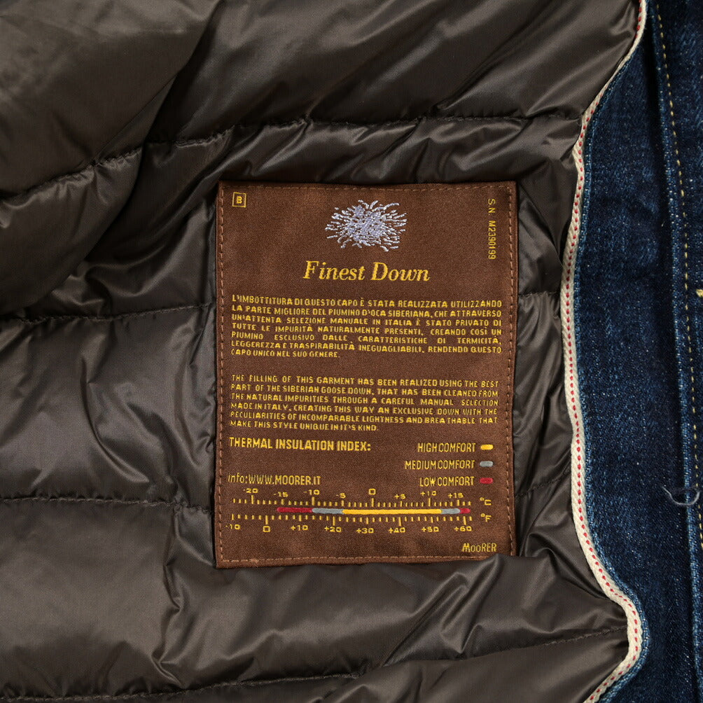 MOORER “TABURNO-104” 取り外し可能ファー付き デニムダウンジャケット / JAPANESE FABRIC
