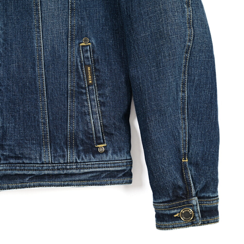 MOORER “TABURNO-104” 取り外し可能ファー付き デニムダウンジャケット / JAPANESE FABRIC