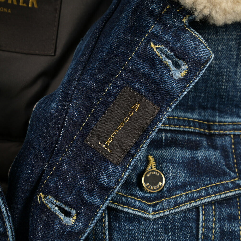 MOORER “TABURNO-104” 取り外し可能ファー付き デニムダウンジャケット / JAPANESE FABRIC