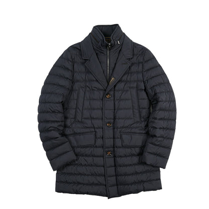 MOORER “PONTI-S3” ストレッチナイロン 着脱可能フロントライナー付き ダウンコート / ACQUA RESISTANT(撥水)