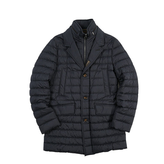 MOORER “PONTI-S3” ストレッチナイロン 着脱可能フロントライナー付き ダウンコート / ACQUA RESISTANT(撥水)