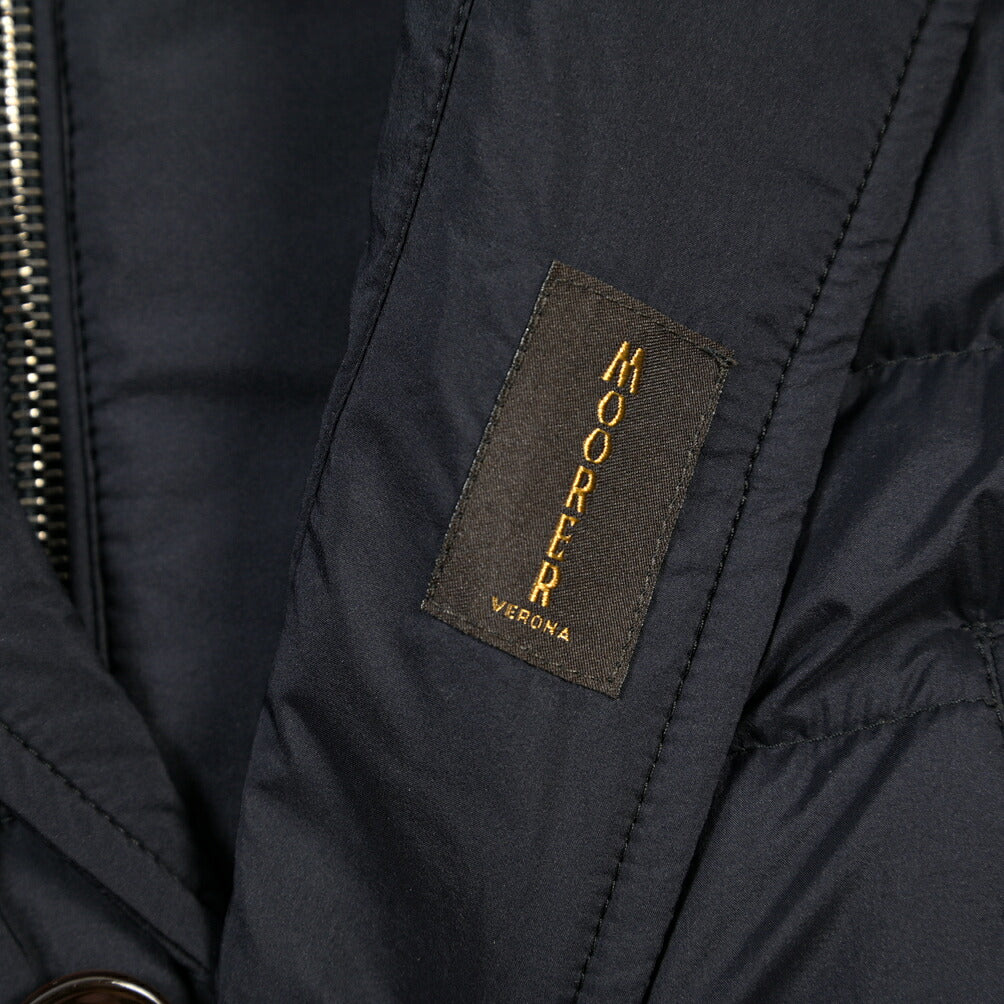 MOORER “PONTI-S3” ストレッチナイロン 着脱可能フロントライナー付き ダウンコート / ACQUA RESISTANT(撥水)