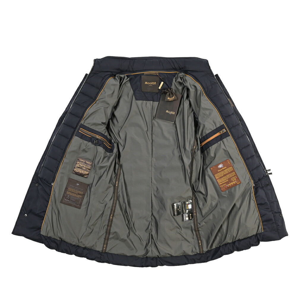 MOORER “PONTI-S3” ストレッチナイロン 着脱可能フロントライナー付き ダウンコート / ACQUA RESISTANT(撥水)