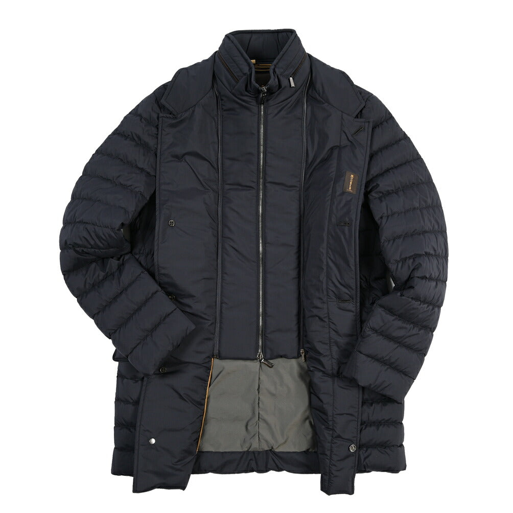 MOORER “PONTI-S3” ストレッチナイロン 着脱可能フロントライナー付き ダウンコート / ACQUA RESISTANT(撥水)