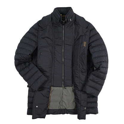 MOORER “PONTI-S3” ストレッチナイロン 着脱可能フロントライナー付き ダウンコート / ACQUA RESISTANT(撥水)