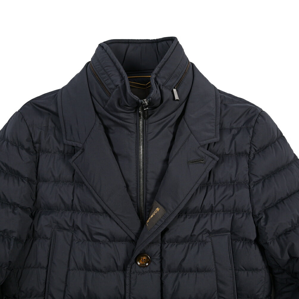 MOORER “PONTI-S3” ストレッチナイロン 着脱可能フロントライナー付き ダウンコート / ACQUA RESISTANT(撥水)