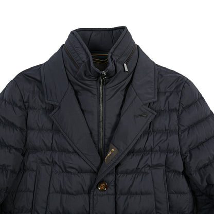 MOORER “PONTI-S3” ストレッチナイロン 着脱可能フロントライナー付き ダウンコート / ACQUA RESISTANT(撥水)