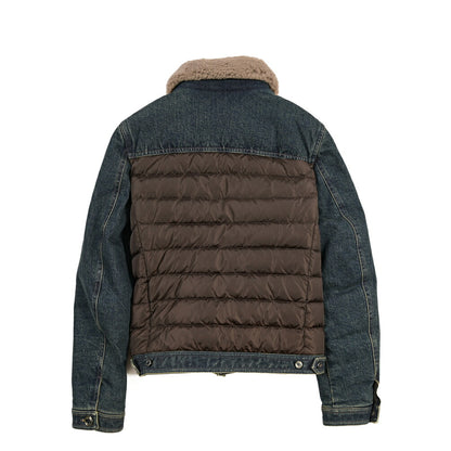 MOORER “MONDOR-FUR-104S” 取り外し可能ムートンファー付き 異素材コンビ デニムダウンジャケット  / JAPANESE FABRIC