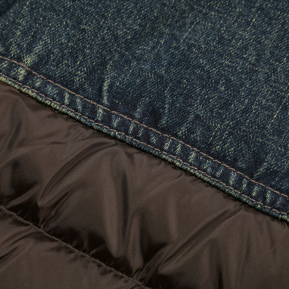 MOORER “MONDOR-FUR-104S” 取り外し可能ムートンファー付き 異素材コンビ デニムダウンジャケット  / JAPANESE FABRIC