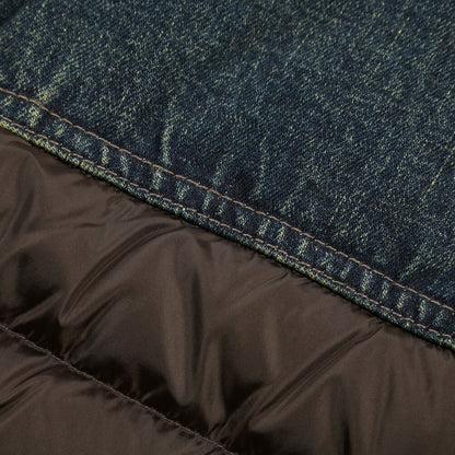 MOORER “MONDOR-FUR-104S” 取り外し可能ムートンファー付き 異素材コンビ デニムダウンジャケット  / JAPANESE FABRIC