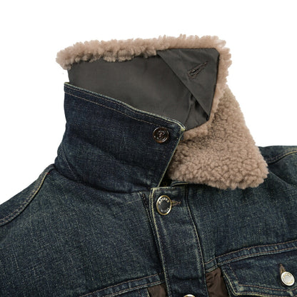 MOORER “MONDOR-FUR-104S” 取り外し可能ムートンファー付き 異素材コンビ デニムダウンジャケット  / JAPANESE FABRIC