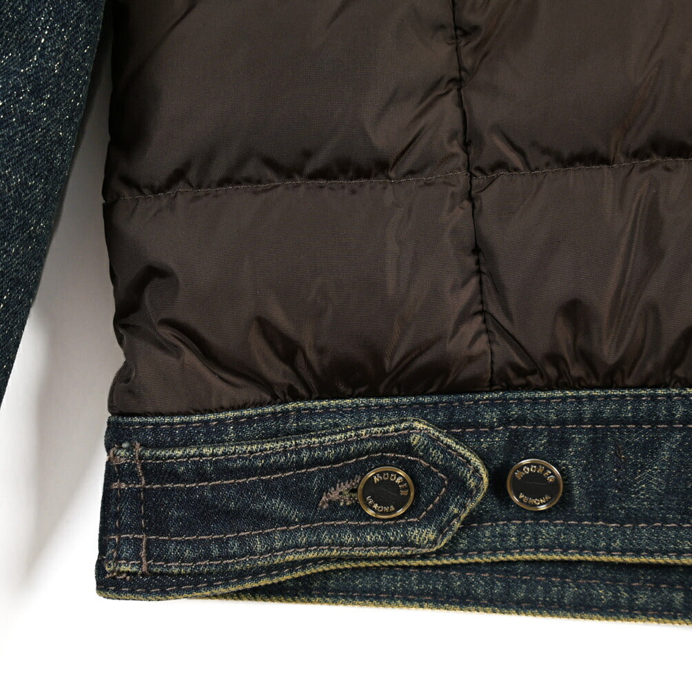 MOORER “MONDOR-FUR-104S” 取り外し可能ムートンファー付き 異素材コンビ デニムダウンジャケット  / JAPANESE FABRIC