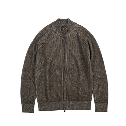 MOORER “DEAN-WSV” カシミヤ混ウール ジップアップニットカーディガン