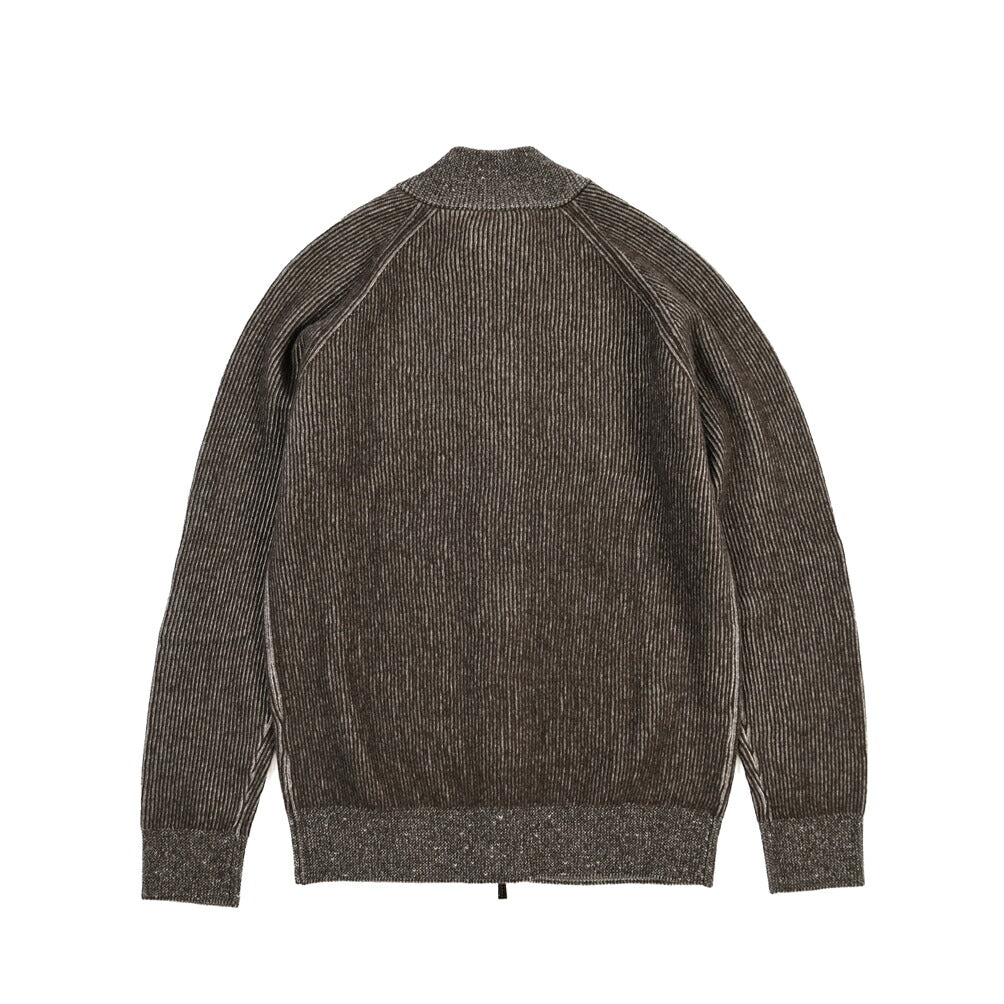 MOORER “DEAN-WSV” カシミヤ混ウール ジップアップニットカーディガン