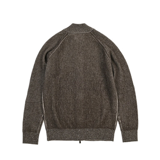 MOORER “DEAN-WSV” カシミヤ混ウール ジップアップニットカーディガン