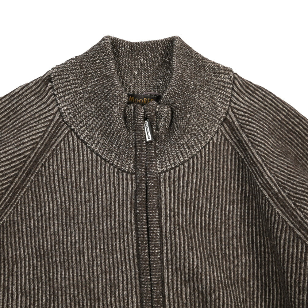 MOORER “DEAN-WSV” カシミヤ混ウール ジップアップニットカーディガン