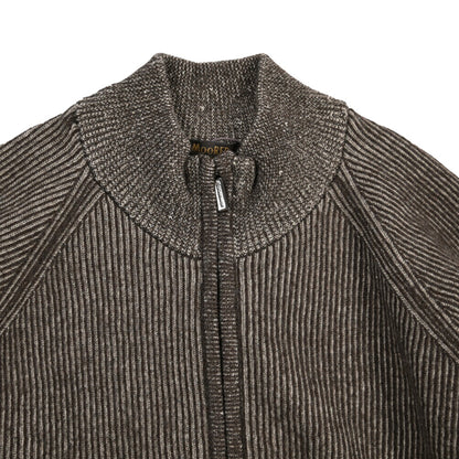 MOORER “DEAN-WSV” カシミヤ混ウール ジップアップニットカーディガン