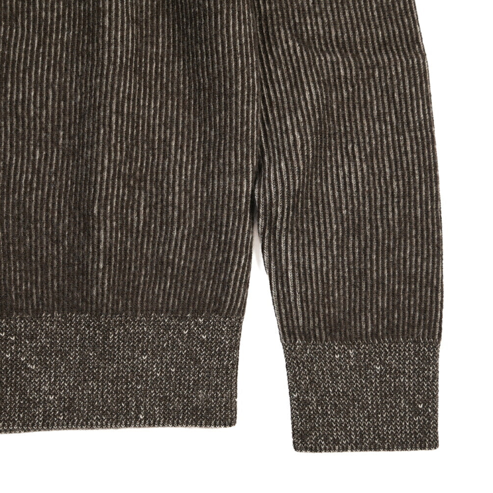 MOORER “DEAN-WSV” カシミヤ混ウール ジップアップニットカーディガン