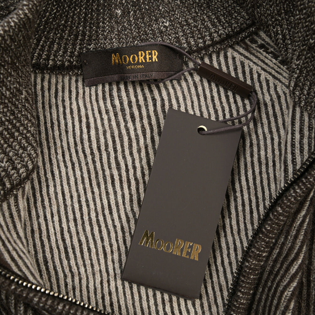 MOORER “DEAN-WSV” カシミヤ混ウール ジップアップニットカーディガン