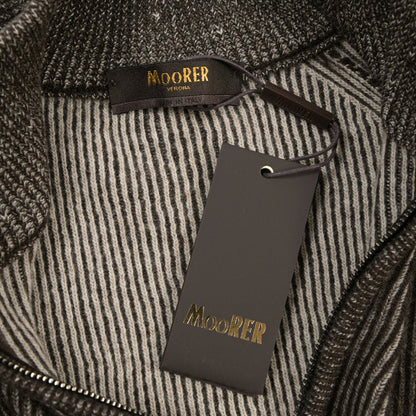 MOORER “DEAN-WSV” カシミヤ混ウール ジップアップニットカーディガン