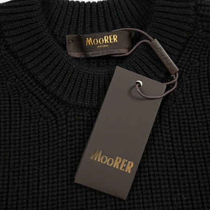 MOORER “STUART-HN” ウール100% リブ編みローゲージニットセーター