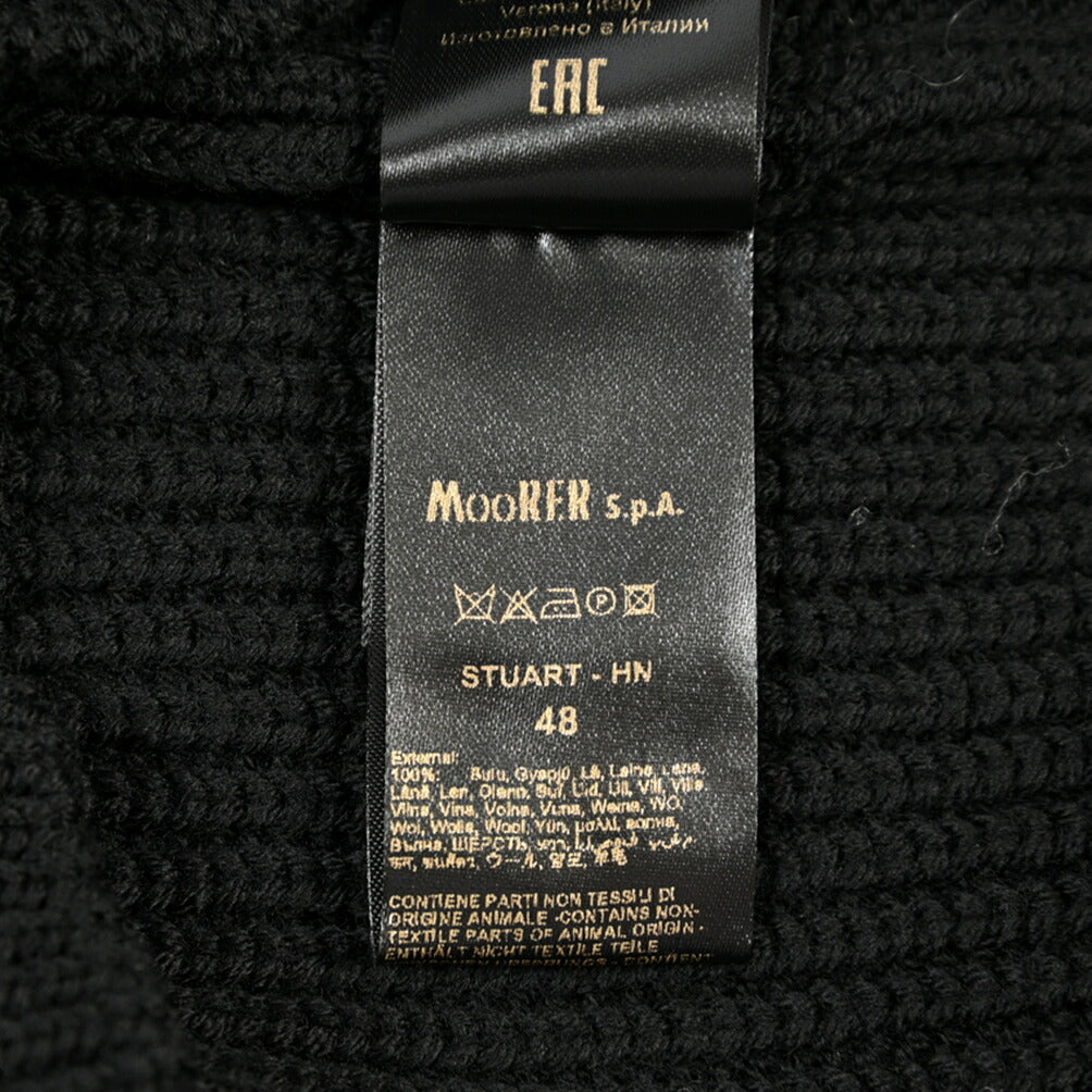 MOORER “STUART-HN” ウール100% リブ編みローゲージニットセーター