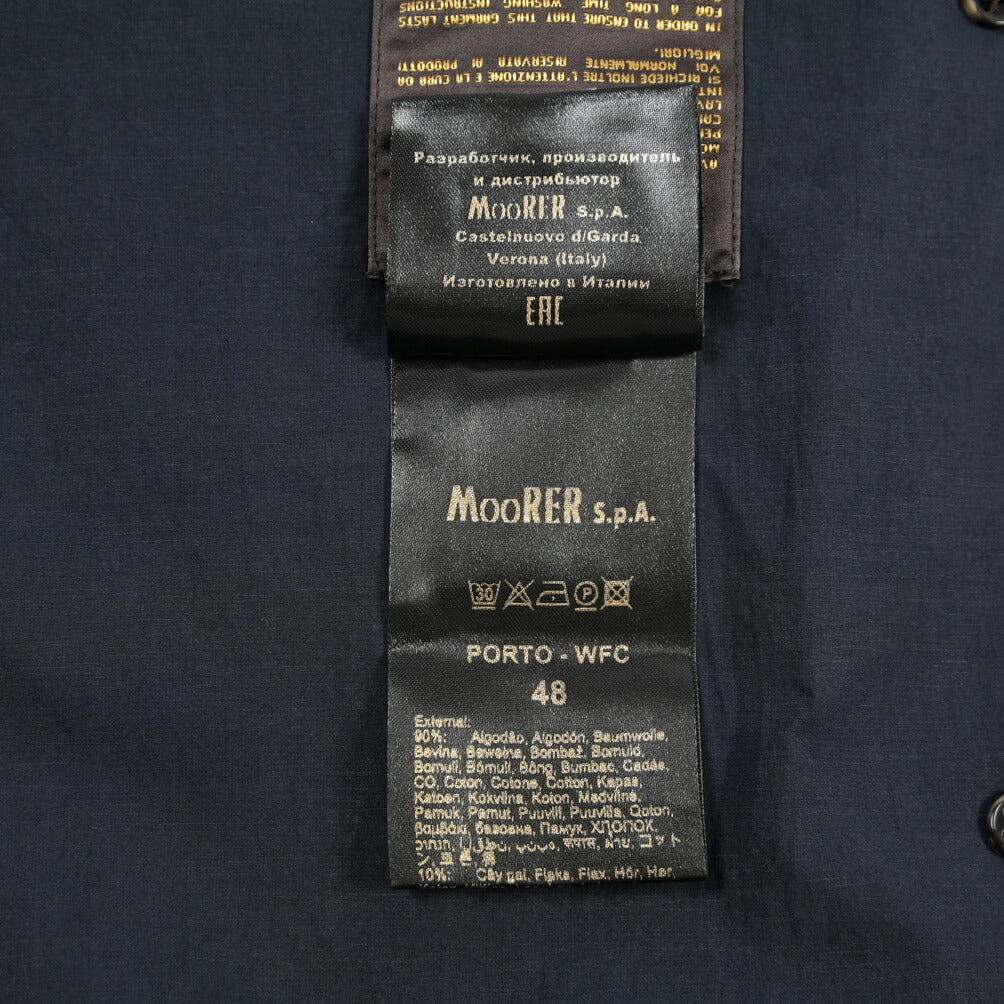 MOORER “PORTO-WFC” リネン混コットン スタンドカラーフィールドジャケット