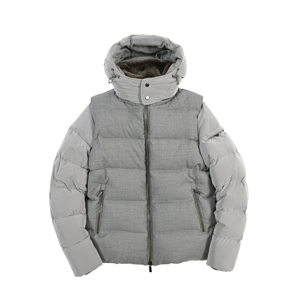 MOORER “CASCIANO-FUR-OSL” カシミヤ混ウール フード付き2WAYダウンジャケット