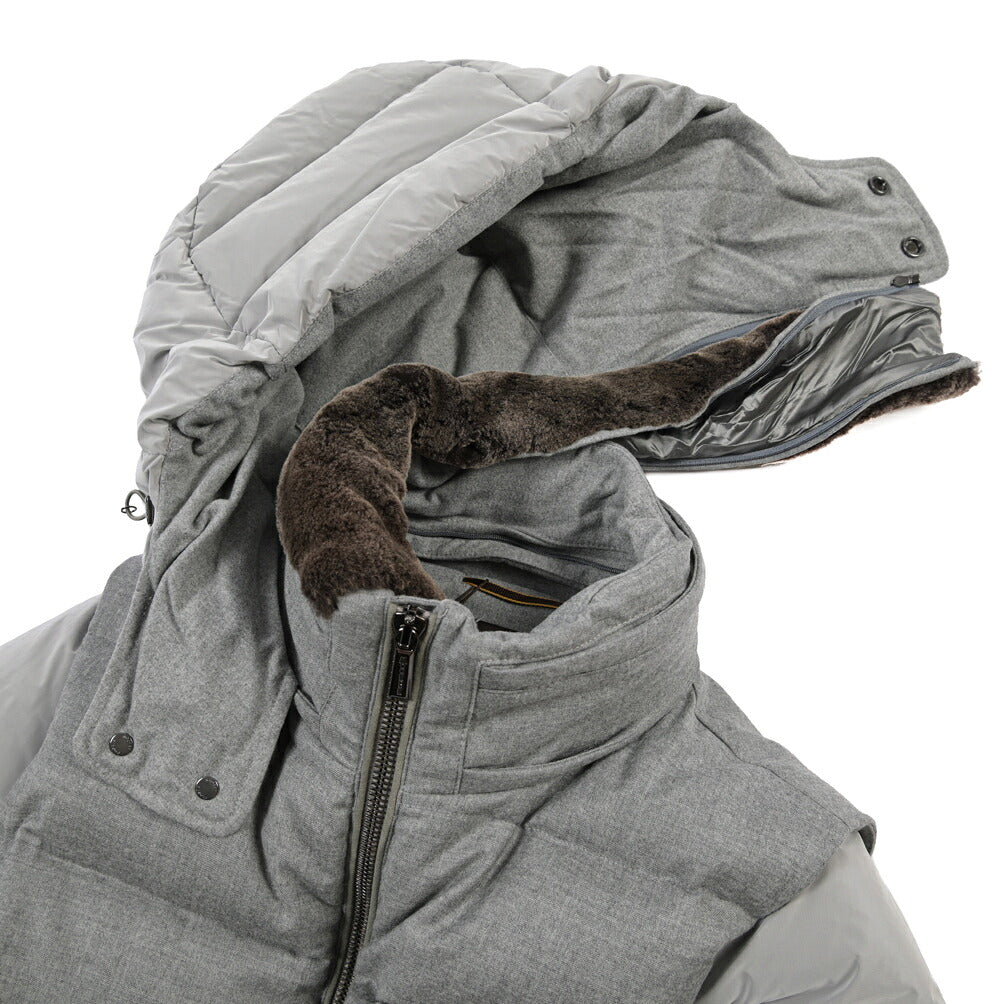 MOORER “CASCIANO-FUR-OSL” カシミヤ混ウール フード付き2WAYダウンジャケット