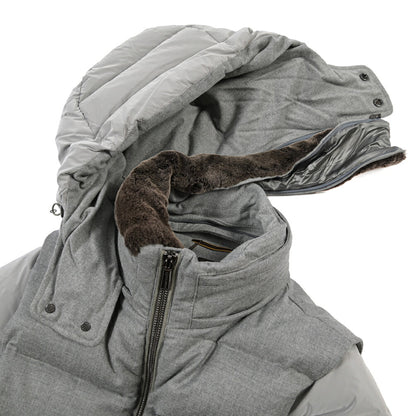 MOORER “CASCIANO-FUR-OSL” カシミヤ混ウール フード付き2WAYダウンジャケット