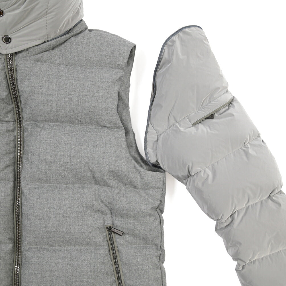 MOORER “CASCIANO-FUR-OSL” カシミヤ混ウール フード付き2WAYダウンジャケット