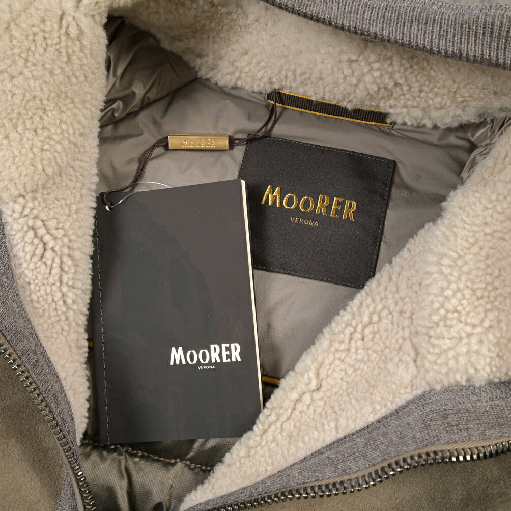 MOORER “DARAN-MAM” 異素材コンビ ウード付きムートンダウンジャケット