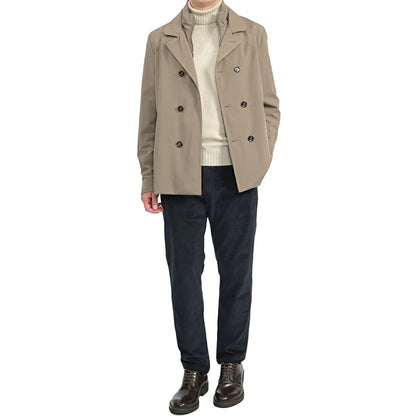MOORER “VOLMER-KN” 2軸方向ストレッチナイロン ダブルブレストコート / ACQUA RESISTANT (撥水)