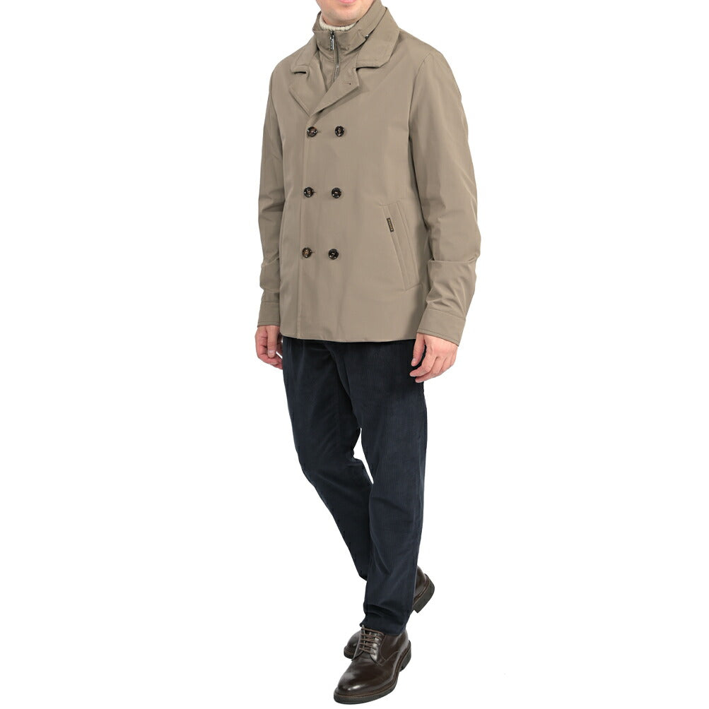 MOORER “VOLMER-KN” 2軸方向ストレッチナイロン ダブルブレストコート / ACQUA RESISTANT (撥水)