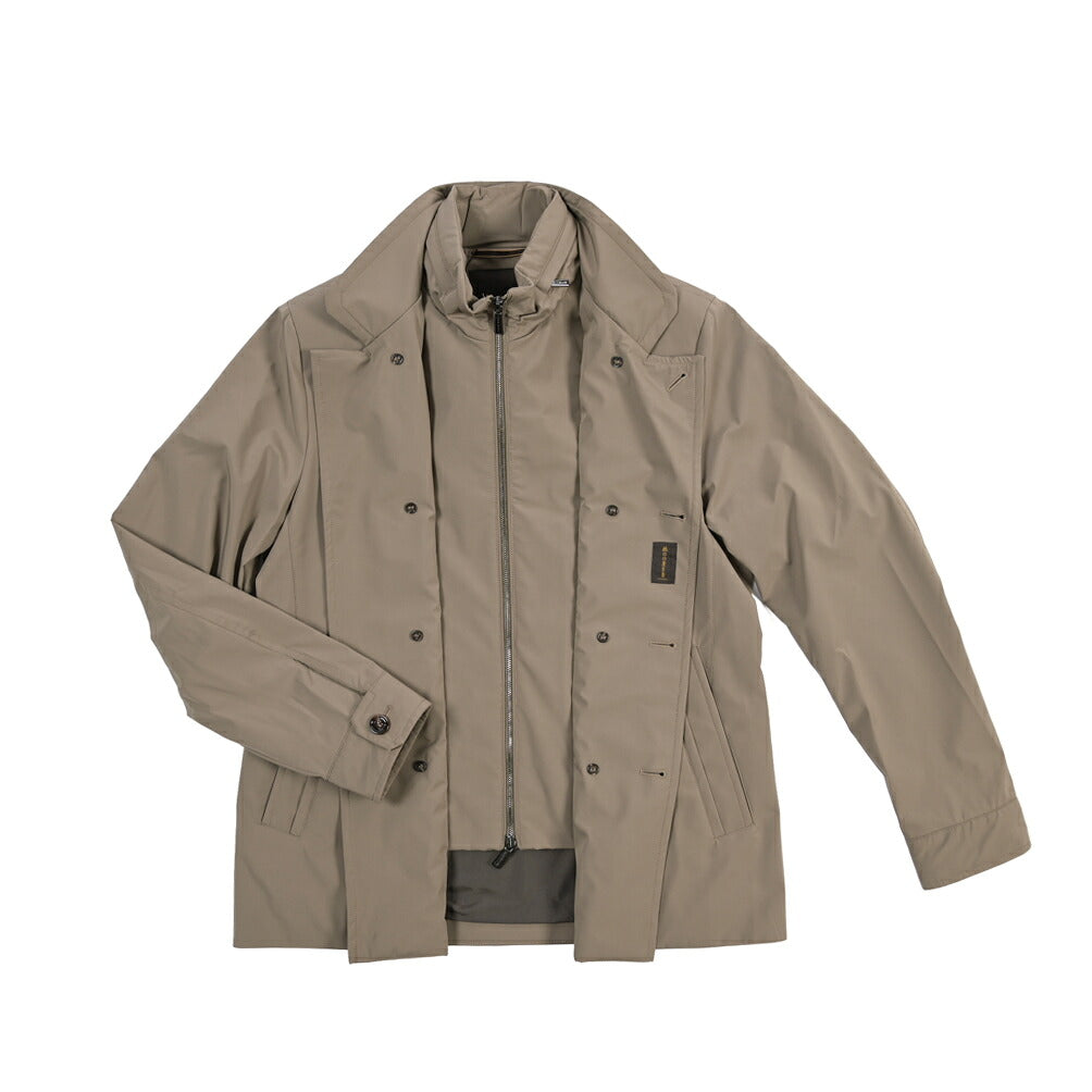 MOORER “VOLMER-KN” 2軸方向ストレッチナイロン ダブルブレストコート / ACQUA RESISTANT (撥水)