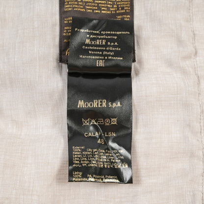 MOORER “CALAF-LSN” リネン100% スタンドカラーダウンベスト