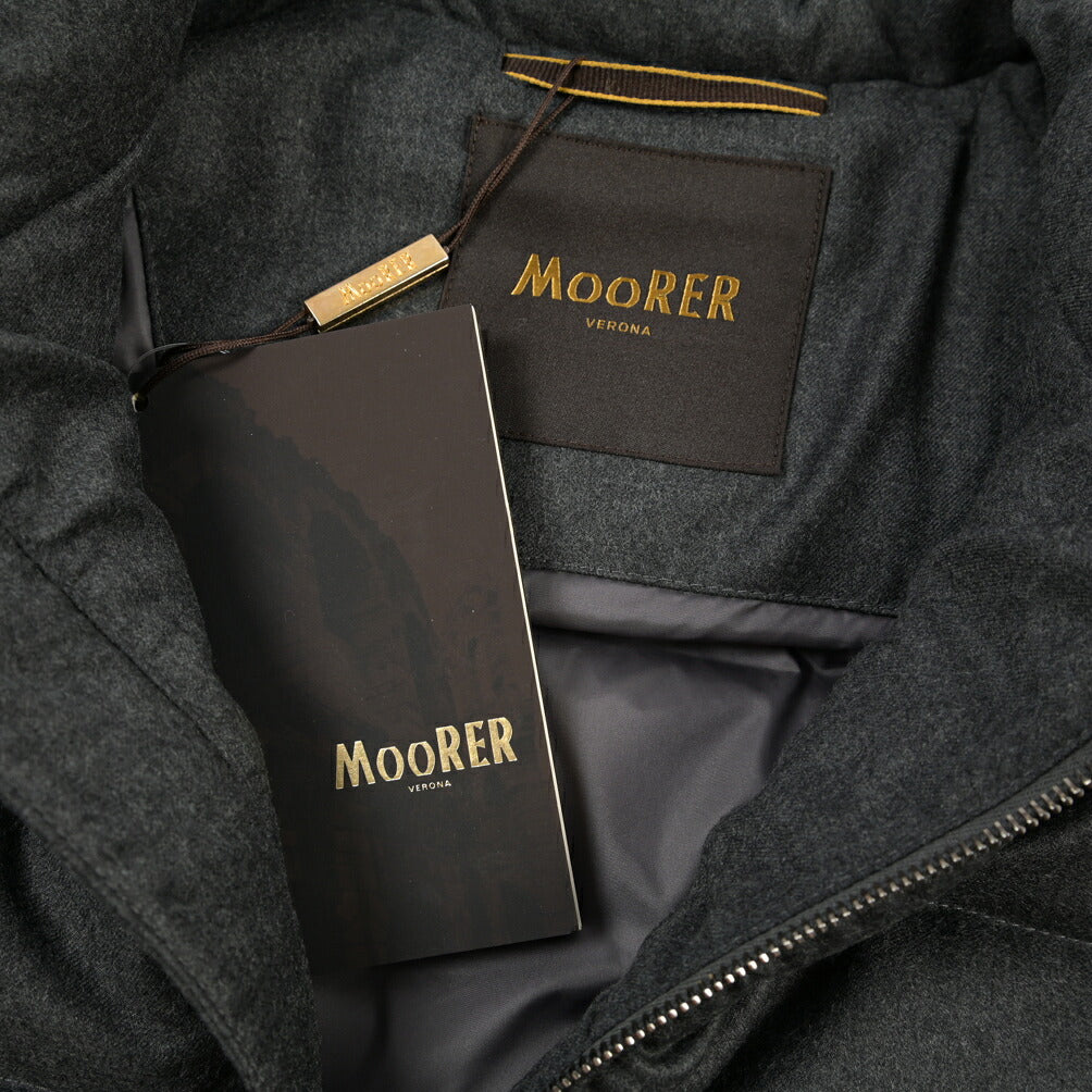 MOORER “OLIVER-L” カシミヤ混ウール スタンドカラーダウンベスト