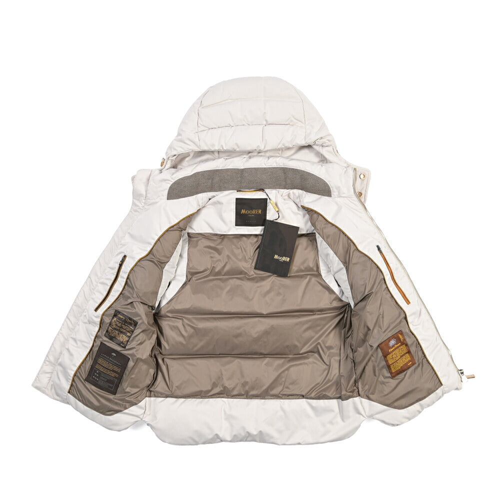 MOORER “FIRE-WKO” ポリエステル100% フード付きダウンベスト / ACQUA RESISTANT (撥水)