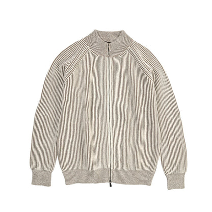 MOORER “DEAN-WSV” カシミヤ混ウール ジップアップニットカーディガン