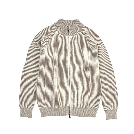 MOORER “DEAN-WSV” カシミヤ混ウール ジップアップニットカーディガン